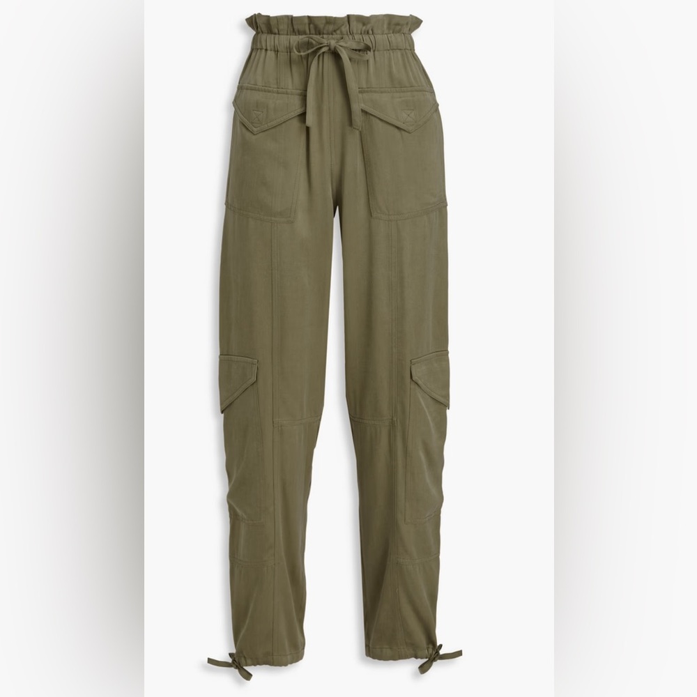 Ganni Women’s Green Cargo Satin Pant